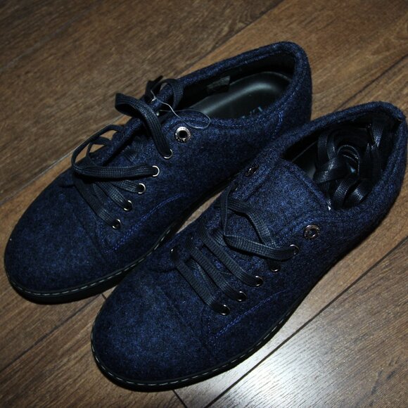 BNWT AW22 LANVIN DBB1 FELT LOW TOP SNEAKERS 39 - Picture 2 of 9